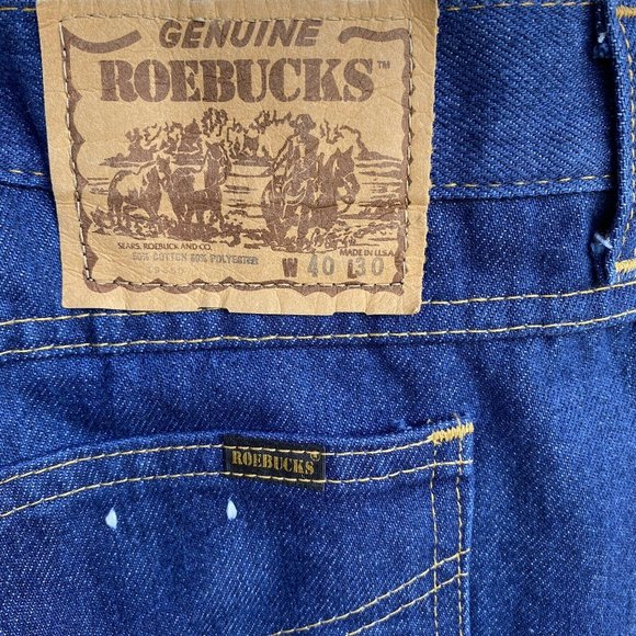 Sears Roebucks Jeans Straight Dark Wash Vtg 70s - Picture 4 of 12